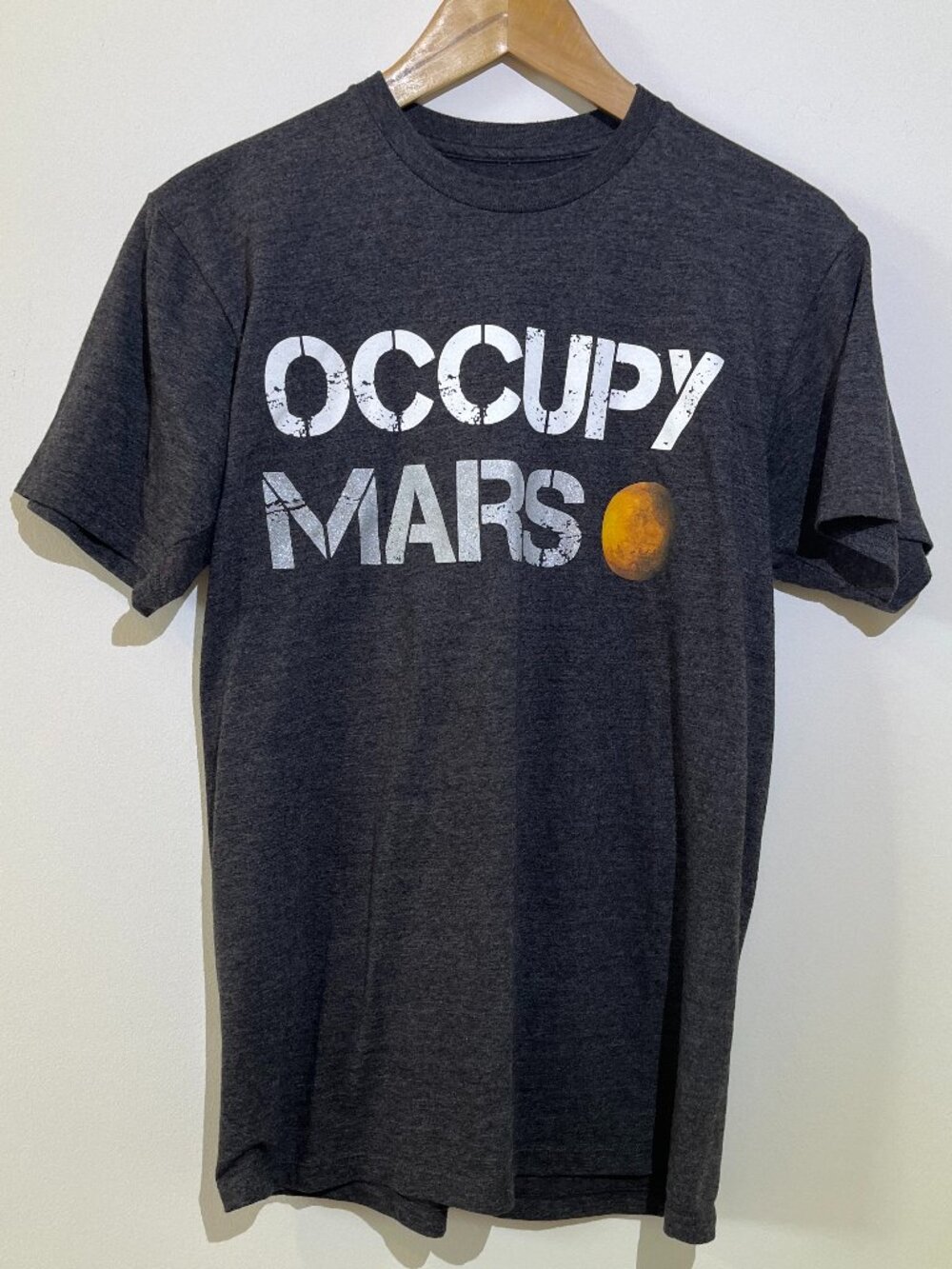 SpaceX Occupy Mars rocket Charcoal plantet Cotton T-Shirt Women's M sparkle